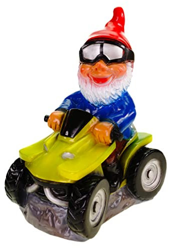 Gartenzwerg auf Quad aus bruchfestem PVC Zwerg - Made in Germany Figur