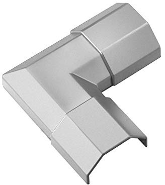 Goobay 90780 Silberne Kabelkanal Eckverbindung aus Kunststoff zur Erweiterung von Kabelkanälen