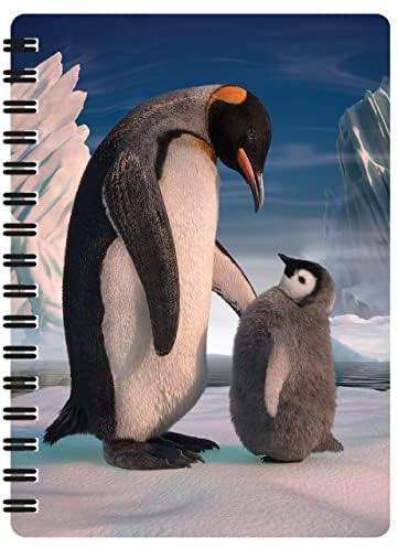 3D LiveLife Jotter - Penguin Son from Deluxebase. Spiral Bound A6 Notebook with 80 Plain Recycled Pages. Pocket Sized Animal Notepad, Journal or Drawing Book with Bird Cover