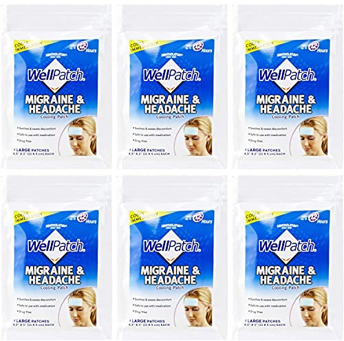 WellPatch Kühlende Kopfschmerzen-Pads, Migraine, 4 Stück (6 Stück) = 24 Stück