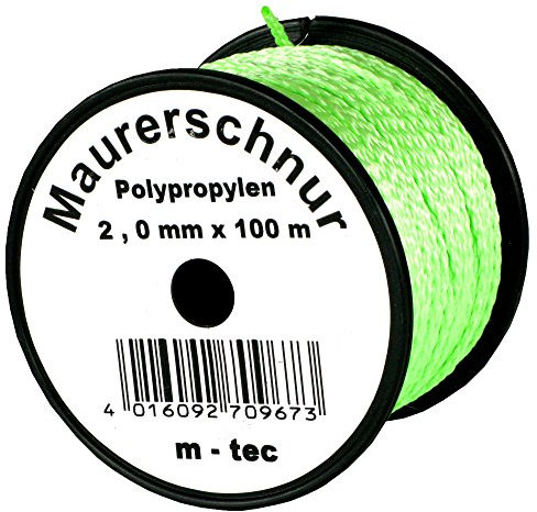 bauCompany24 Maurerschnur 50 m x Ø 2,0 mm Grün-Fluoreszierend