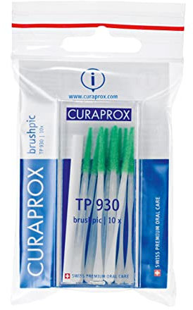 Curaprox TP 930 Zahnstocher – Nylon-reinigungsstäbchen Mit Beflockter Spitze Für Präzise Interdentalpflege | 10 Stück | in Der Schweiz Hergestellt