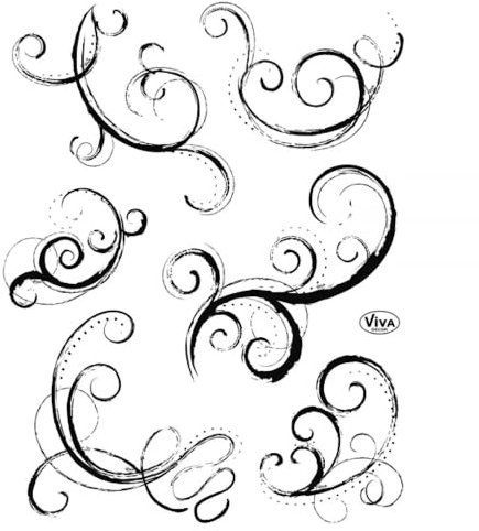 Viva Decor® Clear-Stamps (Schnörkel) Silikon Stempel - Prägung Stempel - DIY Dekoration stanzen - Stempel Silikon - DIY Stamp - Stempel Prägung - Made in Germany