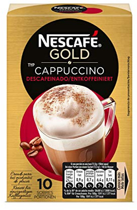 Nescafé Cappuccino Descafeinado - Café Soluble - 6 Paquetes de 10 Sobres - Total: 60 Sobres