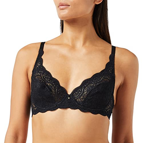 Triumph Classic Amourette 300 W, Non-Padded Bra with Lace Cups, Made from Body-Adapting Lycra, in Black