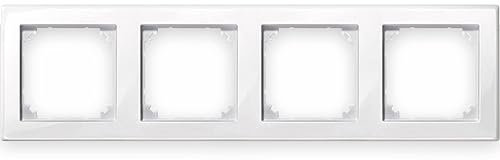 Schneider Electric Merten M-Smart Rahmen für Steckdosen und Schalter, 4-fach, polarweiss glänzend, Artikelnummer 478419
