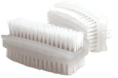 Plastic Nail Brush, White, Pack of 2