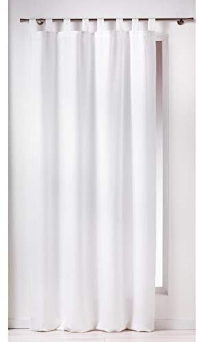 Douceur D'Intérieur - 1600515, Tenda Con Passanti , 140 X 260 Cm , Essentiel , Poliestere Unito , Bianco