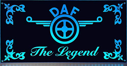 LED-Leuchtschild kompatibel mit DAF 30x15cm 12V/24V-Adapter ✓ LED-Beleuchtung ✓ Lasergraviert | Edles LED-Schild als Truck-Accessoire | Beleuchtetes DAF Logo-Schild | Ideales LKW-Zubehör für Trucker