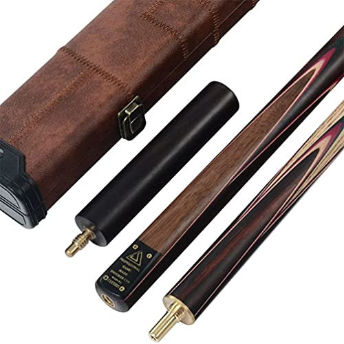 CUESOUL Klassisches Handgefertigtes 57 Zoll 18 Unzen 3/4-Snookerqueue mit Rosenholz-Griffstück und Kunstleder-Etui - 9,6 mm Spitze Snookerqueue-Set(CSSC007)