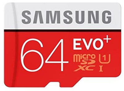 Samsung 64 Go Carte mémoire EVO Plus Micro SD Classe 10 avec adaptateur SD