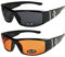 2er Pack Choppers 6608 X0 Sonnenbrillen Unisex Herren Damen Männer Frauen Brille - 1x Modell 01 (schwarz glänzend/schwarz getönt) und 1x Modell 11 (schwarz glänzend/orange getönt) - Modell 01 + 11 -