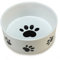 Arquivet Comedero, Bebedero de cerámica para Perro o Gato Estilo Huellas - Recipiente Comida para Mascotas - Plato alimentador de cerámico para Perros y Gatos - Cuenco para Perros y Gatos - 19 cm