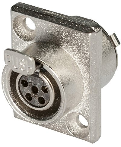 Hicon HI-XMEF5 XLR-Steckverbinder Buchse, Einbau vertikal Polzahl (num): 5 Silber 1St.