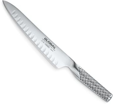 Global G-82 Tranchiermesser mit Kullenschliff, 21cm