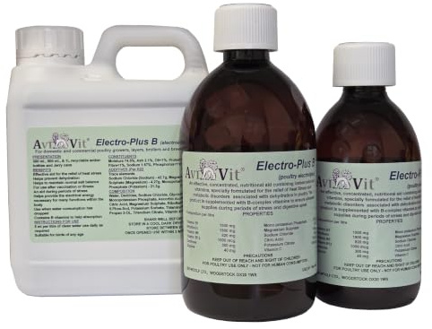 AviVit® Electro-Plus B Poultry Electrolytes for poultry of all ages -3 sizes (Standard 300 ml) | Extra boost with Vitamin B complex