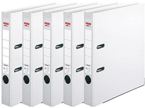 5er Pack Herlitz 5450705 Ordner maX.file protect A4, 5 cm mit Einsteckrückenschild, weiß (5)