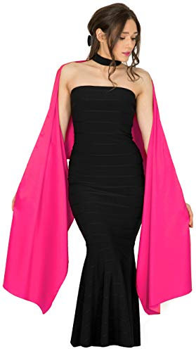BlackButterfly Satén Chal Mantón Pañuelo De Cachemir Boda Dama De Honor (Rosa Fuerte, Talla única)