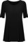 WearAll Womens Plus Size Scoop Neck Short Sleeve Flared Ladies Long Plain Top - Black - 16