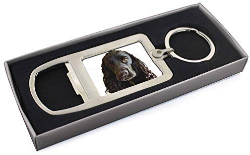 Black Cocker Spaniel Dog Chrome Metal Bottle Opener Keyring in Box Gift Mans