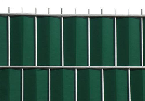 Zaun-Nagel Sichtschutzstreifen Windschutz PVC Blickstopp für Doppelstabzaun Balkon Garten 35 m GRÜN inkl. 12 Clips