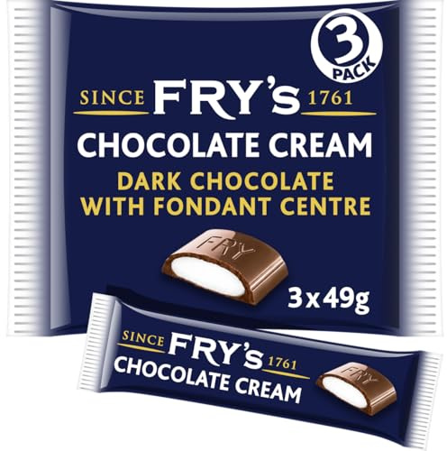 Fry's The King's Coronation Chocolate Cream 3 x 49g (147g) | Classic British Treat, Smooth Peppermint Fondant, Rich Dark Chocolate, For Sharing, For Gift Hampers