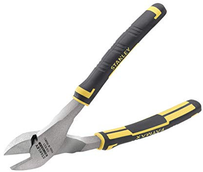 STANLEY 0-89-861 Pince Coupante Diagonale 200 Mm - Gamme FATMAX - Acier Trempé Haute Qualité - Finition Laquée - Taillants Trempés - Poignée Bi Matière - Normes Din 5749 Et NF E 73-105