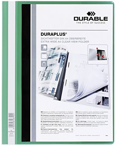DURABLE 2579 05 Angebotshefter Duraplus, strapazierfähige Folie, DIN A4, grün