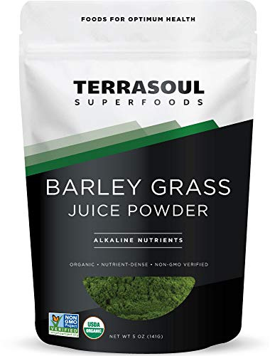 Terrasoul Superfoods Organic Barley Grass Juice Powder, 5 Oz - USA Grown | Made From Concentrated Juice | Superior to Barley Grass