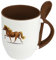 digital print Pferdetasse Isländer - Löffel-Tasse mit Pferdebild Isländer - Becher, Kaffeetasse, Kaffeebecher, Mug - Braun