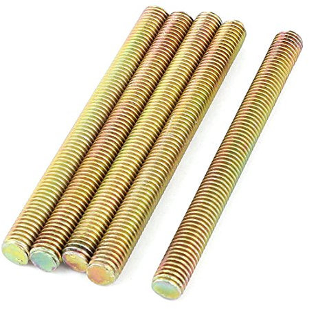 sourcing map 5 Stk. Gewindestange 1.25mm Pitch M8 x 90mm Stecker Verbindung Bronze-ton