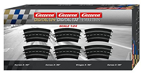 Carrera - 20020573 20020573 Evolution 6 Kurven 3/30°, 22.6 L x 5.8 H x 47.0 W (cm)