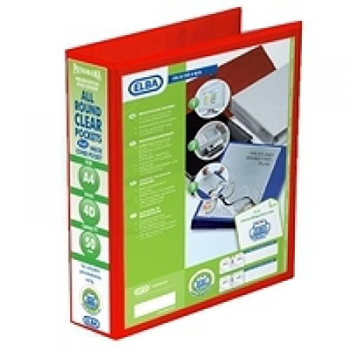 Emgee Presentation Ring Binder PVC 4 D-Ring 50mm Capacity A4 Red Ref 560331 [Pack of 4]