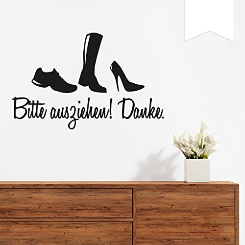 WANDKINGS Wandtattoo Schuhe Bitte ausziehen 50 x 32 cm weiß - erhältlich in 33 Farben