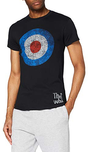 The Who Men's Target Distressed Short Sleeve T-Shirt, Black, Small