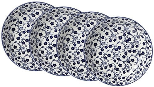 Ritzenhoff & Breker Suppenteller-Set Royal Sakura, 4-teilig, 20,5 cm Durchmesser, Porzellangeschirr, Blau-Weiß, 20.50 x 20.50 x 4.50 cm