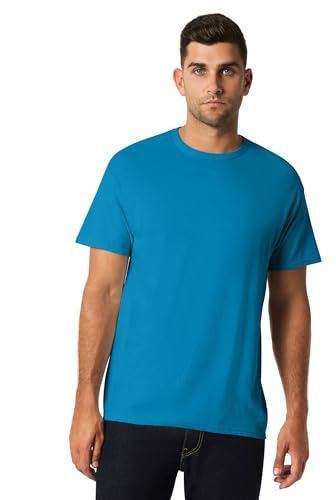 Gildan Mens Heavy Cotton Short Sleeve T-Shirt (L) (Antique Sapphire)