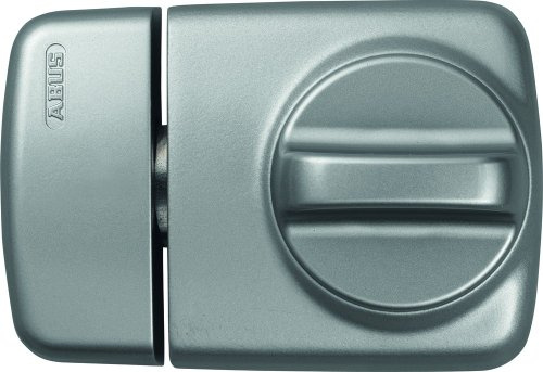 ABUS Tür-Zusatzschloss 7510 mit Drehknauf - Schmale Rahmenprofile, silber | Von außen per Schlüssel abschließbar, innen Drehknopf - stabile ovale Stahlstangen, Doppeldrehverschluss