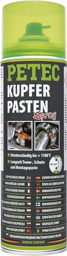 PETEC Profi KUPFERPASTENSPRAY 500 ml Trenn- Schutz- und Montagepaste für Langzeitschmierung von Schraubverbindungen
