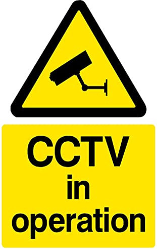 CCTV in Operation Plastic Sign with 4 Pre-Drilled Holes - Security, Camera, Closed Circuit TV, Warning Safety (MISC11)