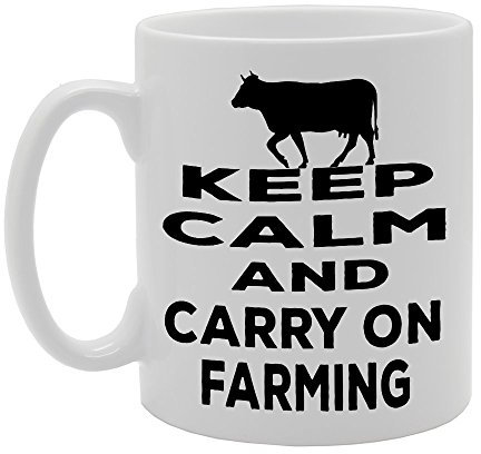 MG539 Keep Calm and Carry ON Farming Novelty Gift Printed Tea Coffee Ceramic Mug