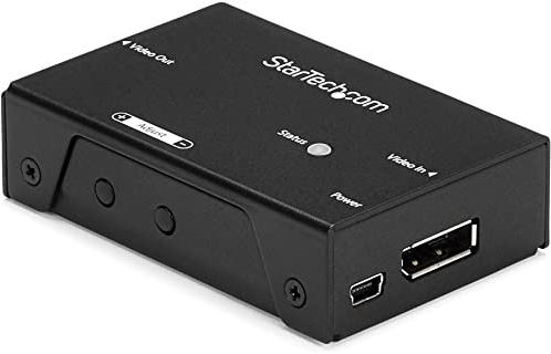 StarTech DisplayPort Signalverstärker Extender, 4K 60Hz, bis zu 20m | DP Signal Verstärker, Video Extender, Signalausgleich, 7.1 Surround Sound, Kompakt