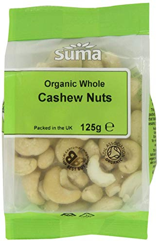 Suma Organic whole Cashews 125 g (Pack of 6)