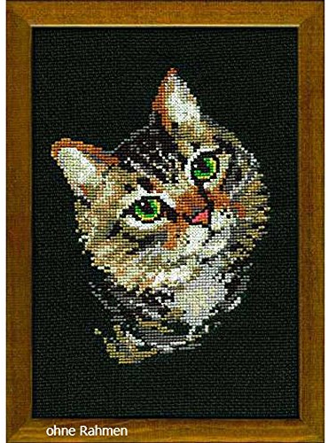 Riolis Kreuzstich-Set Graue Katze, Zählmuster