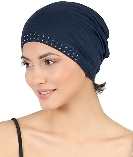 Deresina Headwear Verzierte Schadelkappe bei Haarausfall, Bambus Chemo Kopfbedeckung für Damen, Schlafmütze, Mützen für krebspatienten, Bonnet Haube für unter Hut, Turban oder Kopftücher (Marina)