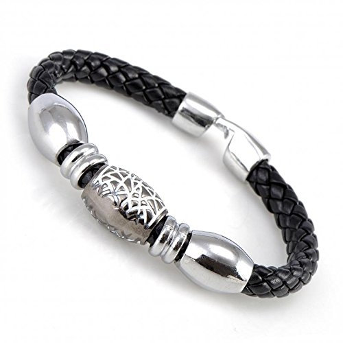 Gemini - Herren Damen Armband aus echtem Leder Edelstahl großartig für Valentingstag, Geburtstag GM061