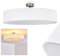 Deckenleuchte Foggia, runde Deckenlampe mit Lampenschirm aus Stoff in Weiß, Ø 60 cm, 3 x E27-Fassung, Retro-Design, ohne Leuchtmittel