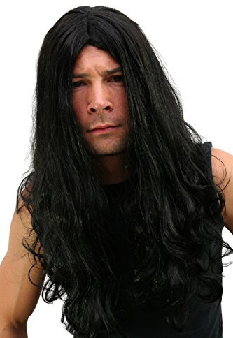 WIG ME UP - LM-155-P103 Perücke: Black Metal Headbanger Matte Mähne Rocker