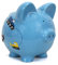 Child to Cherish Ceramic Piggy Bank for Boys, Construction Trucks, Blue