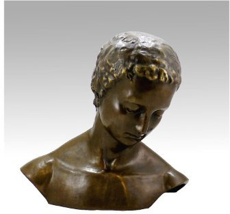 Kunst & Ambiente - Geneigter Frauenkopf - Wilhelm Lehmbruck - Bronzebüste - Bronzefigur - Deko - Wohndeko - Dekoration - Einrichtung